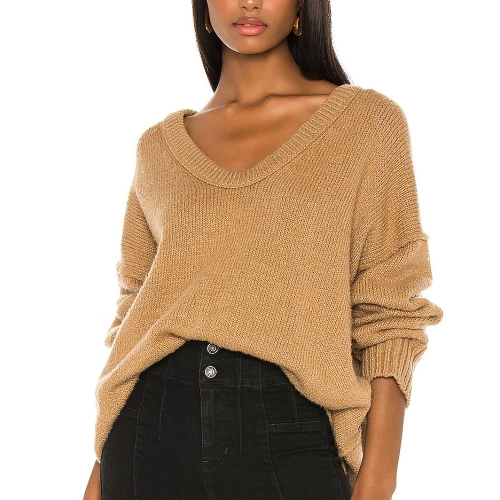 Free People Brookside Tunic Desert Camel Sweater Soft Pullover Brand New
